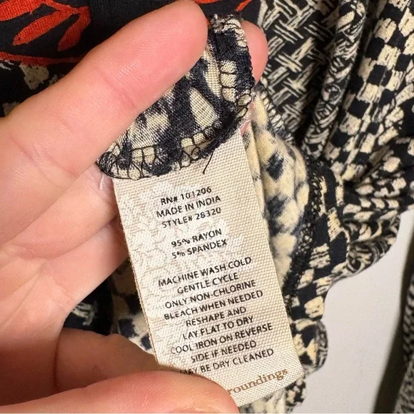 Soft Surroundings | Medium Red Black Calistoga Snap Front Long Sleeve Shirt - Picture 3 of 4